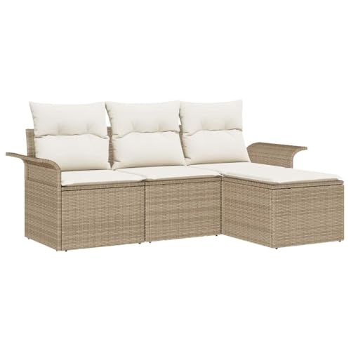 Qnhdfrt Garten Sofa Set 3 Teiler Beige Outdoor Rattan Modular Sitzgruppe mit Kissen für Balkon Terrasse Garten Qnhdfrt Garten Sofa Set 3 Teiler Beige Outdoor Rattan Modular Sitzgruppe mit Kissen für Balkon Terrasse Garten von Qnhdfrt