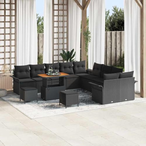 Qnhdfrt Garten Sofa Set 4 Personen Modernes Design Schwarz Handgewebtes Poly Rattan für Balkon Terrasse und Garten Qnhdfrt Garten Sofa Set 4 Personen Modernes Design Schwarz Handgewebtes Poly Rattan für Balkon Terrasse und Garten von Qnhdfrt