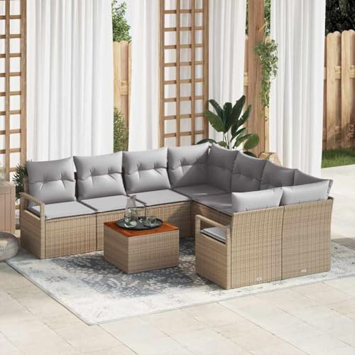 Qnhdfrt Garten Sofa Set 4 Teile Outdoor Lounge Möbel aus Poly Rattan mit Couchtisch in Beige Modernes Design für Terrasse Balkon und Garten Qnhdfrt Garten Sofa Set 4 Teile Outdoor Lounge Möbel aus Poly Rattan mit Couchtisch in Beige Modernes Design für Terrasse Balkon und Garten von Qnhdfrt