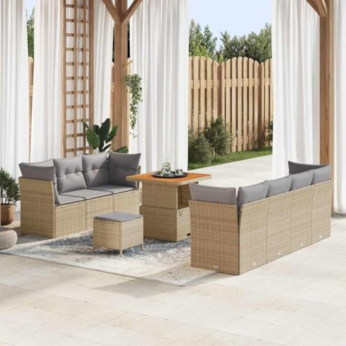 Qnhdfrt Garten Sofa Set 4 Teiler Outdoor Lounge Möbel aus Poly Rattan mit Kissen und Couchtisch Modernes Design Beige für Garten Terrasse Balkon Qnhdfrt Garten Sofa Set 4 Teiler Outdoor Lounge Möbel aus Poly Rattan mit Kissen und Couchtisch Modernes Design Beige für Garten Terrasse Balkon von Qnhdfrt