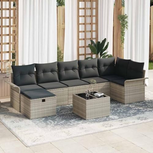 Qnhdfrt Garten Sofa Set 5-teilig mit Tisch in Hellgrau aus Natur Rattan Modulares Design für Garten und Terrasse Wetterfest und Bequem Qnhdfrt Garten Sofa Set 5-teilig mit Tisch in Hellgrau aus Natur Rattan Modulares Design für Garten und Terrasse Wetterfest und Bequem von Qnhdfrt