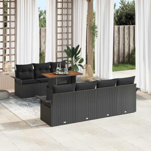 Qnhdfrt Garten Sofa Set 8 Teile Outdoor Lounge Möbel aus Poly Rattan mit Stauraum und Gartentisch Schwarz Braun Wetterfest für Garten Terrasse Balkon Qnhdfrt Garten Sofa Set 8 Teile Outdoor Lounge Möbel aus Poly Rattan mit Stauraum und Gartentisch Schwarz Braun Wetterfest für Garten Terrasse Balkon von Qnhdfrt