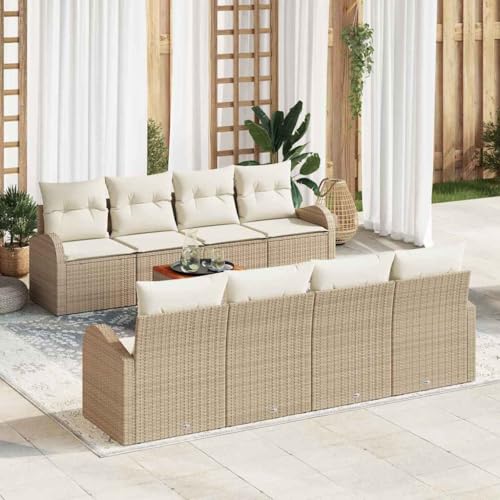 Qnhdfrt Garten Sofa Set 9 pcs Beige Weiß Groß Rattan Polyester mit Couchtisch Modernes Design für Terrasse Balkon Garten Qnhdfrt Garten Sofa Set 9 pcs Beige Weiß Groß Rattan Polyester mit Couchtisch Modernes Design für Terrasse Balkon Garten von Qnhdfrt