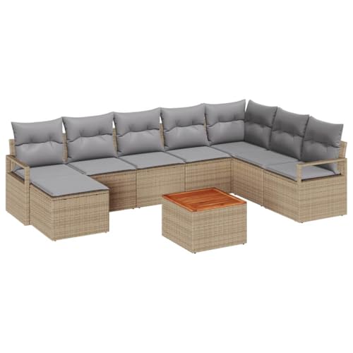 Qnhdfrt Garten Sofa Set 9 teilig Beige Hellgrau Poly Rattan Ecksofa mit Stauraum Modernes Design für Terrasse Garten und Balkon Qnhdfrt Garten Sofa Set 9 teilig Beige Hellgrau Poly Rattan Ecksofa mit Stauraum Modernes Design für Terrasse Garten und Balkon von Qnhdfrt