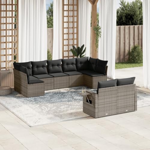 Qnhdfrt Garten Sofa Set 9 teilig Grau PE Rattan Lounge Möbel mit Kissen Stauraum und Beistelltisch für Terrasse Garten Balkon Qnhdfrt Garten Sofa Set 9 teilig Grau PE Rattan Lounge Möbel mit Kissen Stauraum und Beistelltisch für Terrasse Garten Balkon von Qnhdfrt