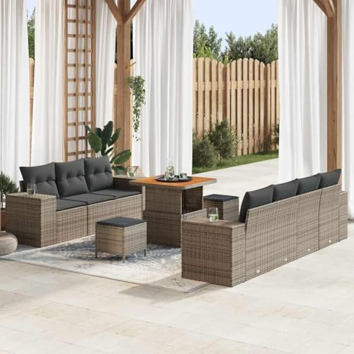 Qnhdfrt Garten Sofa Set Outdoor 4-teilig Grau Modernes Poly Rattan Design Bequeme Sitzgruppe mit Kissen für Terrasse Balkon und Garten Qnhdfrt Garten Sofa Set Outdoor 4-teilig Grau Modernes Poly Rattan Design Bequeme Sitzgruppe mit Kissen für Terrasse Balkon und Garten von Qnhdfrt