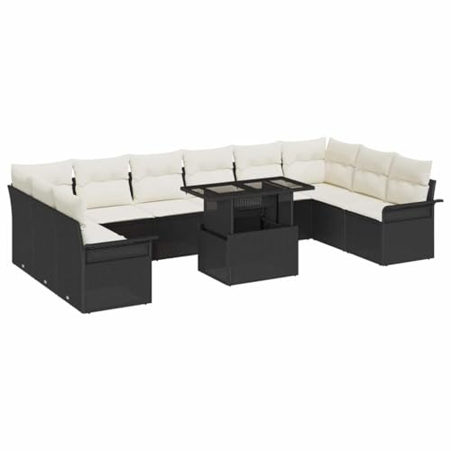 Qnhdfrt Garten Sofa Set Outdoor 5-TLG Schwarz Poly Rattan mit Kissen Modernes Design für Garten Terrasse und Balkon Qnhdfrt Garten Sofa Set Outdoor 5-TLG Schwarz Poly Rattan mit Kissen Modernes Design für Garten Terrasse und Balkon von Qnhdfrt