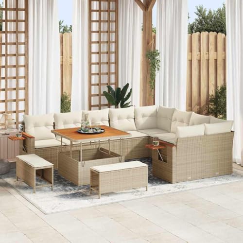 Qnhdfrt Garten Sofa Set Outdoor Lounge Set aus Natur Rattan Beige Modernes Design für Garten Terrasse Balkon Qnhdfrt Garten Sofa Set Outdoor Lounge Set aus Natur Rattan Beige Modernes Design für Garten Terrasse Balkon von Qnhdfrt