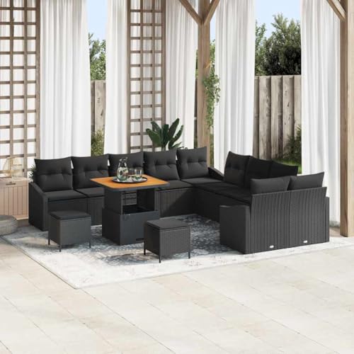 Qnhdfrt Garten-Sofa-Set Outdoor Schwarz Poly-Rattan 5-teilig Modulares Design Wetterfest für Garten, Terrasse und Balkon Qnhdfrt Garten-Sofa-Set Outdoor Schwarz Poly-Rattan 5-teilig Modulares Design Wetterfest für Garten, Terrasse und Balkon von Qnhdfrt
