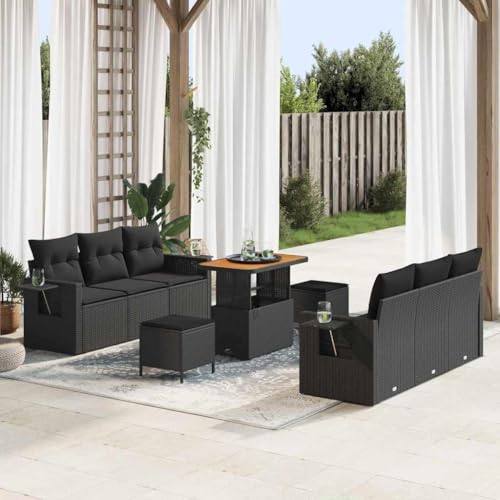 Qnhdfrt Garten Sofa Set Schwarz Poly Rattan 5-teilig mit Kissen Modulares Design für Terrasse Garten und Balkon Qnhdfrt Garten Sofa Set Schwarz Poly Rattan 5-teilig mit Kissen Modulares Design für Terrasse Garten und Balkon von Qnhdfrt