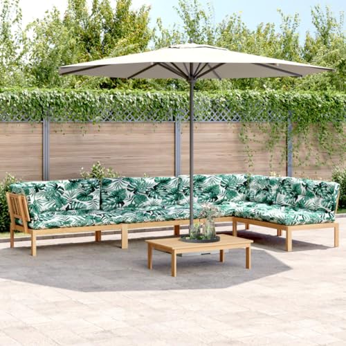 Qnhdfrt Garten Sofa Set aus Akazienholz mit Kissen, Outdoor Lounge Möbel für Balkon und Garten, 5-teilige Palettengarnitur mit Ecksofa und Tisch von Qnhdfrt