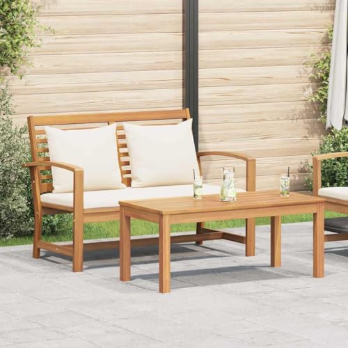 Qnhdfrt Garten-Sofa-Set aus massivem Teakholz 2-TLG. Braun Wetterfeste Outdoor-Lounge für Balkon und Garten von Qnhdfrt