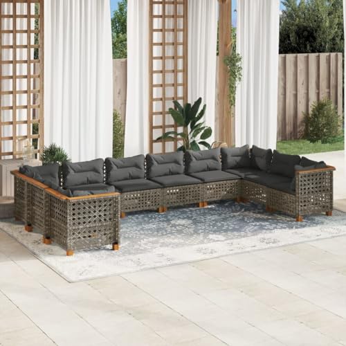 Qnhdfrt Garten Sofagarnitur 10 TLG Grau PE Rattan Ecksofa Lounge Set mit Kissen Outdoor Möbel für Terrasse Garten und Balkon Qnhdfrt Garten Sofagarnitur 10 TLG Grau PE Rattan Ecksofa Lounge Set mit Kissen Outdoor Möbel für Terrasse Garten und Balkon von Qnhdfrt