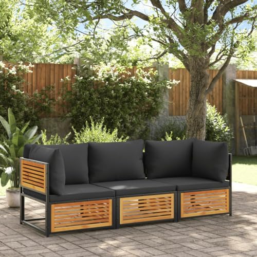 Qnhdfrt Garten Sofagarnitur 3 teilig aus Massivholz Akazie mit Kissen Outdoor Lounge Set für Terrasse Balkon und Garten Qnhdfrt Garten Sofagarnitur 3 teilig aus Massivholz Akazie mit Kissen Outdoor Lounge Set für Terrasse Balkon und Garten von Qnhdfrt