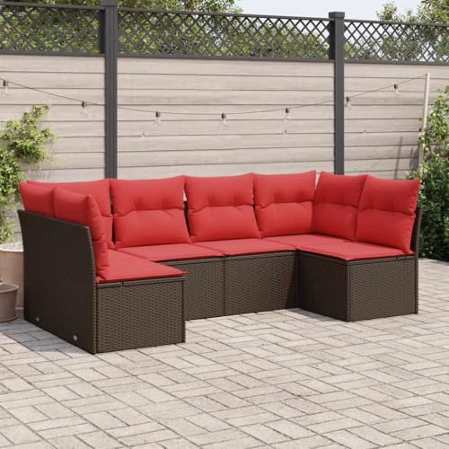 Qnhdfrt Garten Sofagarnitur 6 teilig Braun PE Rattan mit Polsterkissen Modulares Design für Terrasse Garten und Balkon Qnhdfrt Garten Sofagarnitur 6 teilig Braun PE Rattan mit Polsterkissen Modulares Design für Terrasse Garten und Balkon von Qnhdfrt