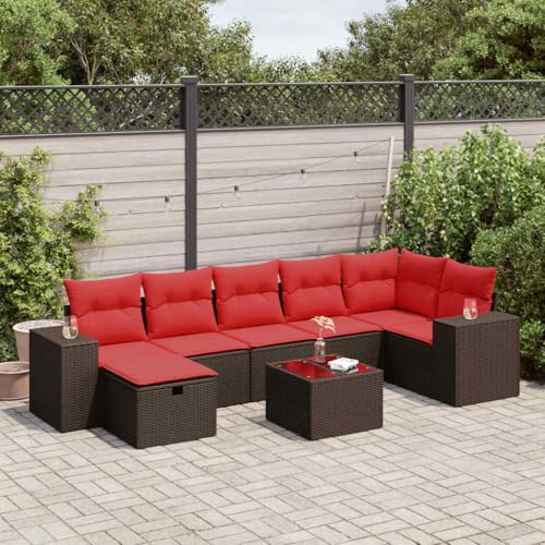 Qnhdfrt Garten Sofagarnitur 8 teilig Braun PE Rattan Lounge Set mit Kissen und Stauraum für Terrasse Garten und Balkon Qnhdfrt Garten Sofagarnitur 8 teilig Braun PE Rattan Lounge Set mit Kissen und Stauraum für Terrasse Garten und Balkon von Qnhdfrt