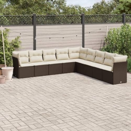 Qnhdfrt Garten Sofagarnitur 9 teilig Braun PE Rattan mit Kissen Modulares Design für Terrasse Garten und Balkon Qnhdfrt Garten Sofagarnitur 9 teilig Braun PE Rattan mit Kissen Modulares Design für Terrasse Garten und Balkon von Qnhdfrt