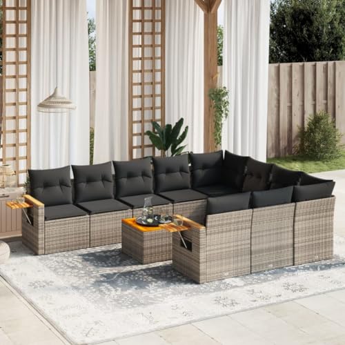 Qnhdfrt Garten Sofagarnitur Grau 11 TLG. aus PE Rattan mit Stauraum und wasserfestem Beutel für Terrasse Garten und Balkon Qnhdfrt Garten Sofagarnitur Grau 11 TLG. aus PE Rattan mit Stauraum und wasserfestem Beutel für Terrasse Garten und Balkon von Qnhdfrt