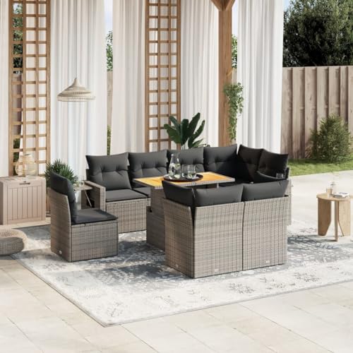 Qnhdfrt Garten Sofagarnitur Grau 9 teilig PE Rattan Lounge Set mit Kissen und Klapptisch Modulares Design für Terrasse Balkon Garten Qnhdfrt Garten Sofagarnitur Grau 9 teilig PE Rattan Lounge Set mit Kissen und Klapptisch Modulares Design für Terrasse Balkon Garten von Qnhdfrt
