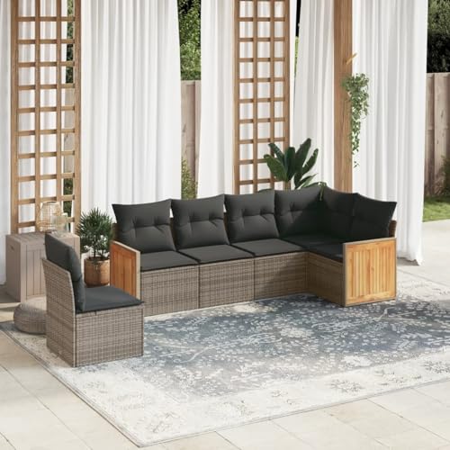 Qnhdfrt Garten Sofagarnitur Grau PE Rattan 6 teilig mit Stauraum Modulares Design für Terrasse Garten und Balkon Qnhdfrt Garten Sofagarnitur Grau PE Rattan 6 teilig mit Stauraum Modulares Design für Terrasse Garten und Balkon von Qnhdfrt
