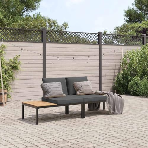 Qnhdfrt Garten Sofagarnitur Schwarz 2 teilig mit Kissen Aluminium Sitzgruppe Outdoor Modulares Design für Garten Terrasse und Balkon Qnhdfrt Garten Sofagarnitur Schwarz 2 teilig mit Kissen Aluminium Sitzgruppe Outdoor Modulares Design für Garten Terrasse und Balkon von Qnhdfrt