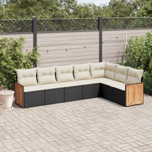 Qnhdfrt Garten Sofagarnitur Schwarz PE Rattan 7 teilig mit Stauraum und wasserfestem Beutel Modulares Design für Terrasse Garten und Balkon Qnhdfrt Garten Sofagarnitur Schwarz PE Rattan 7 teilig mit Stauraum und wasserfestem Beutel Modulares Design für Terrasse Garten und Balkon von Qnhdfrt