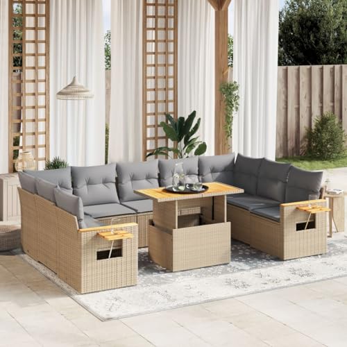 Qnhdfrt Garten Sofagarnitur Set 10 teilig PE Rattan Outdoor Möbelgruppe mit Kissen und Klapptisch für Terrasse Balkon Garten Qnhdfrt Garten Sofagarnitur Set 10 teilig PE Rattan Outdoor Möbelgruppe mit Kissen und Klapptisch für Terrasse Balkon Garten von Qnhdfrt