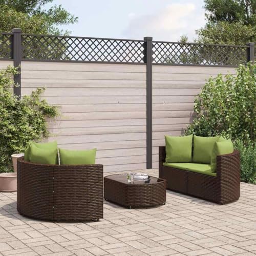 Qnhdfrt Garten Sofagarnitur Set 4 Sitzer mit Kissen PE Rattan Ecksofa und Glas Couchtisch Braun Grün für Terrasse Balkon Garten Qnhdfrt Garten Sofagarnitur Set 4 Sitzer mit Kissen PE Rattan Ecksofa und Glas Couchtisch Braun Grün für Terrasse Balkon Garten von Qnhdfrt