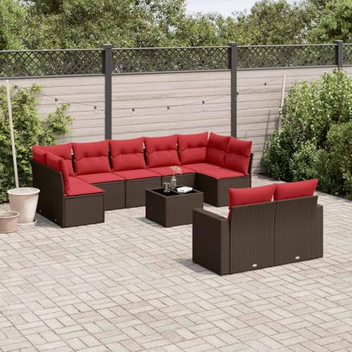 Qnhdfrt Garten Sofagarnitur Set Braun PE Rattan Lounge Möbel mit Kissen für Terrasse Balkon Garten Qnhdfrt Garten Sofagarnitur Set Braun PE Rattan Lounge Möbel mit Kissen für Terrasse Balkon Garten von Qnhdfrt