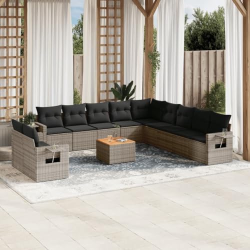 Qnhdfrt Garten Sofagarnitur Set Grau 12 teilig PE Rattan mit Kissen Stauraum und Klapptisch für Terrasse Garten Balkon Lounge Qnhdfrt Garten Sofagarnitur Set Grau 12 teilig PE Rattan mit Kissen Stauraum und Klapptisch für Terrasse Garten Balkon Lounge von Qnhdfrt