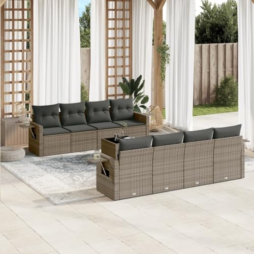 Qnhdfrt Garten Sofagarnitur Set Grau 9 teilig PE Rattan mit Kissen Modulares Design für Terrasse Balkon und Garten Qnhdfrt Garten Sofagarnitur Set Grau 9 teilig PE Rattan mit Kissen Modulares Design für Terrasse Balkon und Garten von Qnhdfrt