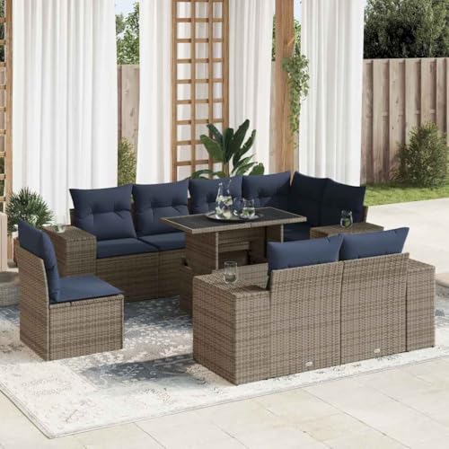 Qnhdfrt Garten Sofagarnitur Set Grau PE Rattan mit Kissen Modulares Design Outdoor Lounge für Terrasse Balkon Garten Qnhdfrt Garten Sofagarnitur Set Grau PE Rattan mit Kissen Modulares Design Outdoor Lounge für Terrasse Balkon Garten von Qnhdfrt