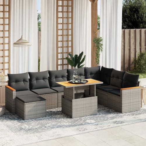 Qnhdfrt Garten Sofagarnitur Set Grau Poly Rattan mit Kissen Outdoor Lounge Möbel für Terrasse Balkon Garten Qnhdfrt Garten Sofagarnitur Set Grau Poly Rattan mit Kissen Outdoor Lounge Möbel für Terrasse Balkon Garten von Qnhdfrt