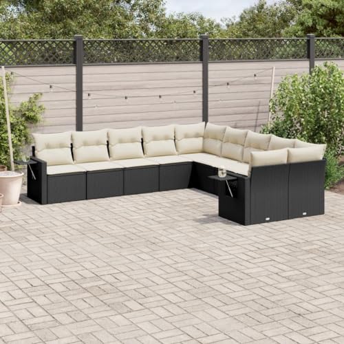Qnhdfrt Garten Sofagarnitur Set Schwarz 10 teilig PE Rattan mit Kissen Stauraum und Klapptisch für Terrasse Garten und Balkon Qnhdfrt Garten Sofagarnitur Set Schwarz 10 teilig PE Rattan mit Kissen Stauraum und Klapptisch für Terrasse Garten und Balkon von Qnhdfrt