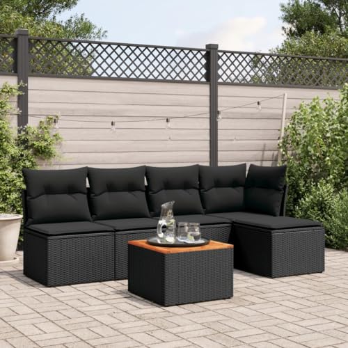 Qnhdfrt Garten Sofagarnitur Set Schwarz PE Rattan mit Kissen 6 teilig Modulares Design Outdoor Lounge Sitzgruppe für Terrasse Balkon Garten Qnhdfrt Garten Sofagarnitur Set Schwarz PE Rattan mit Kissen 6 teilig Modulares Design Outdoor Lounge Sitzgruppe für Terrasse Balkon Garten von Qnhdfrt
