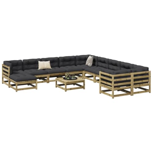 Qnhdfrt Garten Sofagarnitur aus Kiefernholz 12 teilig Modulares Design mit Eck und Mittelsofa Robustes Wetterfestes Material für Terrasse Garten und Balkon Qnhdfrt Garten Sofagarnitur aus Kiefernholz 12 teilig Modulares Design mit Eck und Mittelsofa Robustes Wetterfestes Material für Terrasse Garten und Balkon von Qnhdfrt