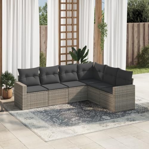 Qnhdfrt Garten-Sofagarnitur aus PE-Rattan Grau Modulares Design mit Stauraum und wasserfestem Beutel Perfekt für Garten Terrasse und Balkon Qnhdfrt Garten-Sofagarnitur aus PE-Rattan Grau Modulares Design mit Stauraum und wasserfestem Beutel Perfekt für Garten Terrasse und Balkon von Qnhdfrt