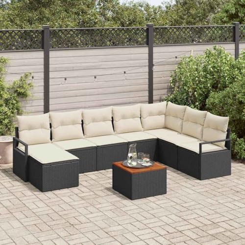 Qnhdfrt Garten Sofaset 9 Teile Schwarz Weiß Groß Modernes Design mit Poly Rattan und Stahlgestell für Terrasse Garten und Balkon Qnhdfrt Garten Sofaset 9 Teile Schwarz Weiß Groß Modernes Design mit Poly Rattan und Stahlgestell für Terrasse Garten und Balkon von Qnhdfrt