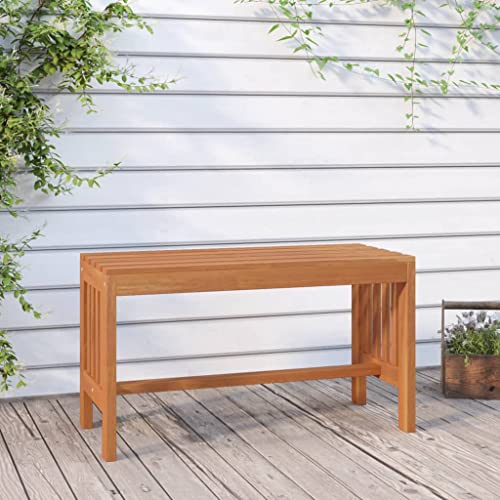 Qnhdfrt Gartenbank 80 cm aus Massivholz Eukalyptus Outdoor Sitzbank für Terrasse Balkon Garten von Qnhdfrt