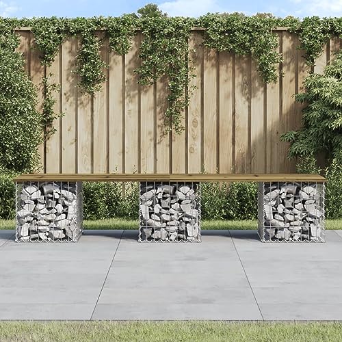 Qnhdfrt Gartenbank Gabionenbank mit Kesseldruck imprägniertem Kiefernholz Sitzbank Outdoor 203x31x42 cm Robuste Bank für Garten Balkon Terrasse Qnhdfrt Gartenbank Gabionenbank mit Kesseldruck imprägniertem Kiefernholz Sitzbank Outdoor 203x31x42 cm Robuste Bank für Garten Balkon Terrasse von Qnhdfrt