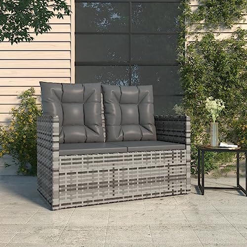 Qnhdfrt Gartenbank Grau 105 cm mit Anthrazit Kissen PE Rattan Outdoor für Balkon Terrasse Garten Robust Pulverbeschichteter Stahl Bequem Sitzkomfort Qnhdfrt Gartenbank Grau 105 cm mit Anthrazit Kissen PE Rattan Outdoor für Balkon Terrasse Garten Robust Pulverbeschichteter Stahl Bequem Sitzkomfort von Qnhdfrt