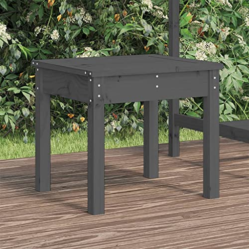 Qnhdfrt Gartenbank Grau Massivholz Kiefer 50x44x45 cm Klassische Outdoor Sitzbank für Garten Terrasse Balkon Robust und Zeitlos von Qnhdfrt