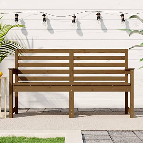 Qnhdfrt Gartenbank Honigbraun Massivholz Kiefer 160x48x92 cm Mit Rückenlehne Outdoor Sitzbank Für Garten Terrasse Balkon von Qnhdfrt