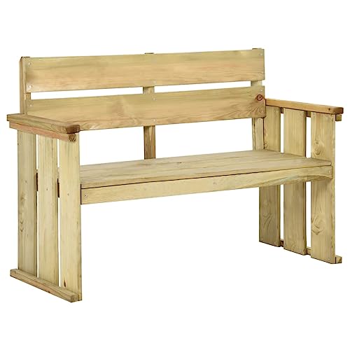 Qnhdfrt Gartenbank Outdoor 121 cm Imprägniertes Kiefernholz Elegantes Design Langlebig Witterungsbeständig für Garten Terrasse Balkon von Qnhdfrt