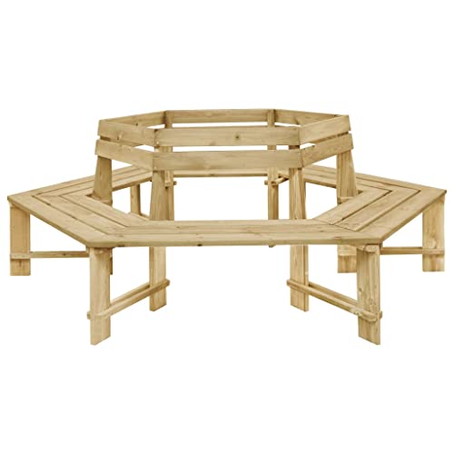Qnhdfrt Gartenbank Outdoor 240 cm Sechseckig Kiefernholz Imprägniert mit Rückenlehne für Garten Balkon und Terrasse Rustikales Design Witterungsbeständig Qnhdfrt Gartenbank Outdoor 240 cm Sechseckig Kiefernholz Imprägniert mit Rückenlehne für Garten Balkon und Terrasse Rustikales Design Witterungsbeständig von Qnhdfrt