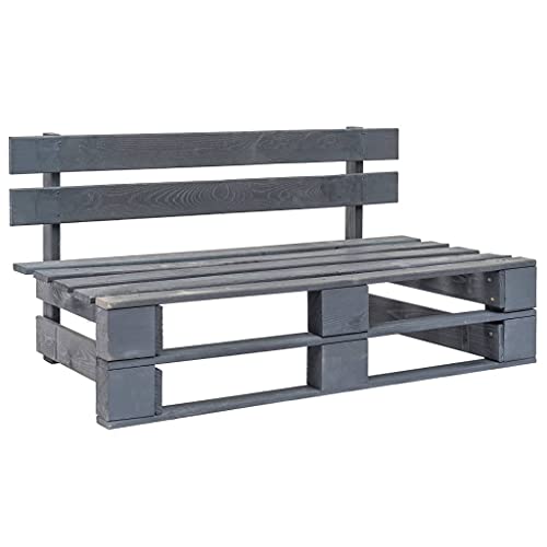 Qnhdfrt Gartenbank Outdoor Paletten Holz Grau 110x65x55 cm Rustikaler Charme Wetterbeständig für Garten Terrasse Balkon von Qnhdfrt