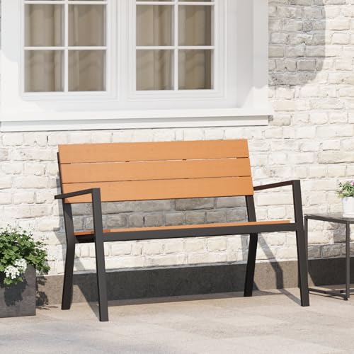 Qnhdfrt Gartenbank Stahl WPC Braun Schwarz Rechteckig für Balkon Terrasse Garten Robuste Outdoor Sitzbank Platz für 3 Personen Qnhdfrt Gartenbank Stahl WPC Braun Schwarz Rechteckig für Balkon Terrasse Garten Robuste Outdoor Sitzbank Platz für 3 Personen von Qnhdfrt