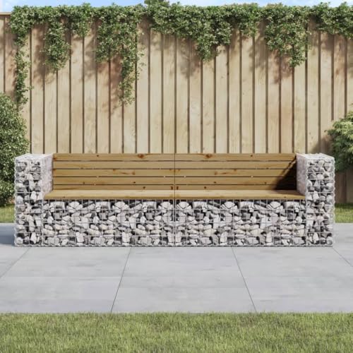 Qnhdfrt Gartenbank aus Gabionen mit Kiefernholz Sitzfläche 244x71x65,5 cm Outdoor Sitzbank für Garten Balkon Terrasse robust und kompakt Qnhdfrt Gartenbank aus Gabionen mit Kiefernholz Sitzfläche 244x71x65,5 cm Outdoor Sitzbank für Garten Balkon Terrasse robust und kompakt von Qnhdfrt