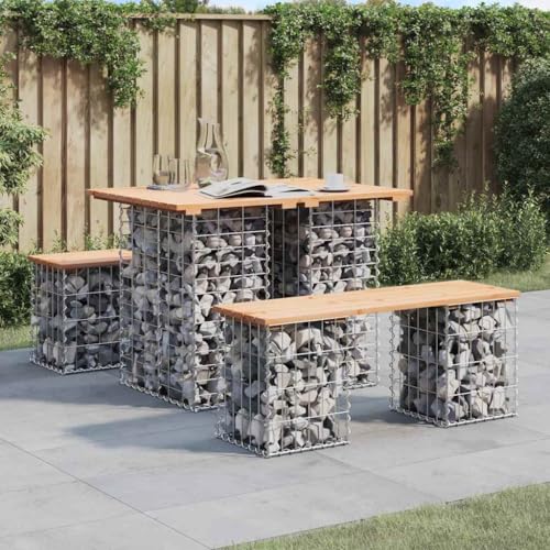 Qnhdfrt Gartenbank aus Gabionen mit Massivholz Kiefer 100x70x72 cm Outdoor Sitzbank für Garten Balkon Terrasse Qnhdfrt Gartenbank aus Gabionen mit Massivholz Kiefer 100x70x72 cm Outdoor Sitzbank für Garten Balkon Terrasse von Qnhdfrt