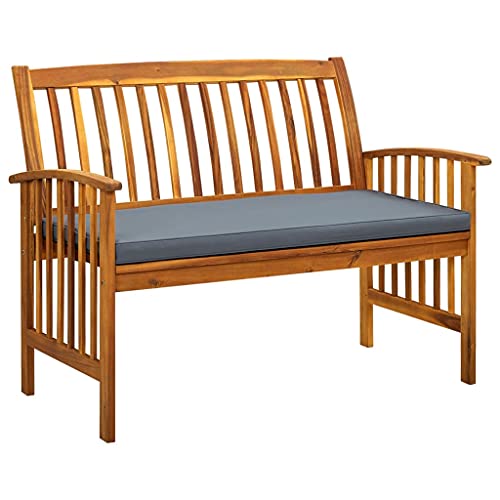 Qnhdfrt Gartenbank aus Massivholz Akazie 119 cm mit Dunkelgrauem Kissen für Terrasse Balkon Garten Qnhdfrt Gartenbank aus Massivholz Akazie 119 cm mit Dunkelgrauem Kissen für Terrasse Balkon Garten von Qnhdfrt